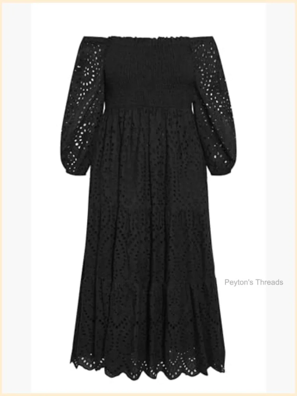 Elbow Sleeve Broderie Plus Size Boho Maxi Dress - Picture 6 of 7